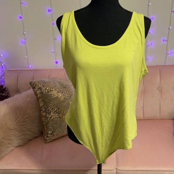 Plus Size Neon green/yellow Forever22 Bodysuit - Picture 1 of 5